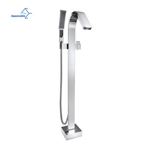 American Floor Mount Brass Tub Filler Set Freestanding Bathtub Faucet with Handheld Shower