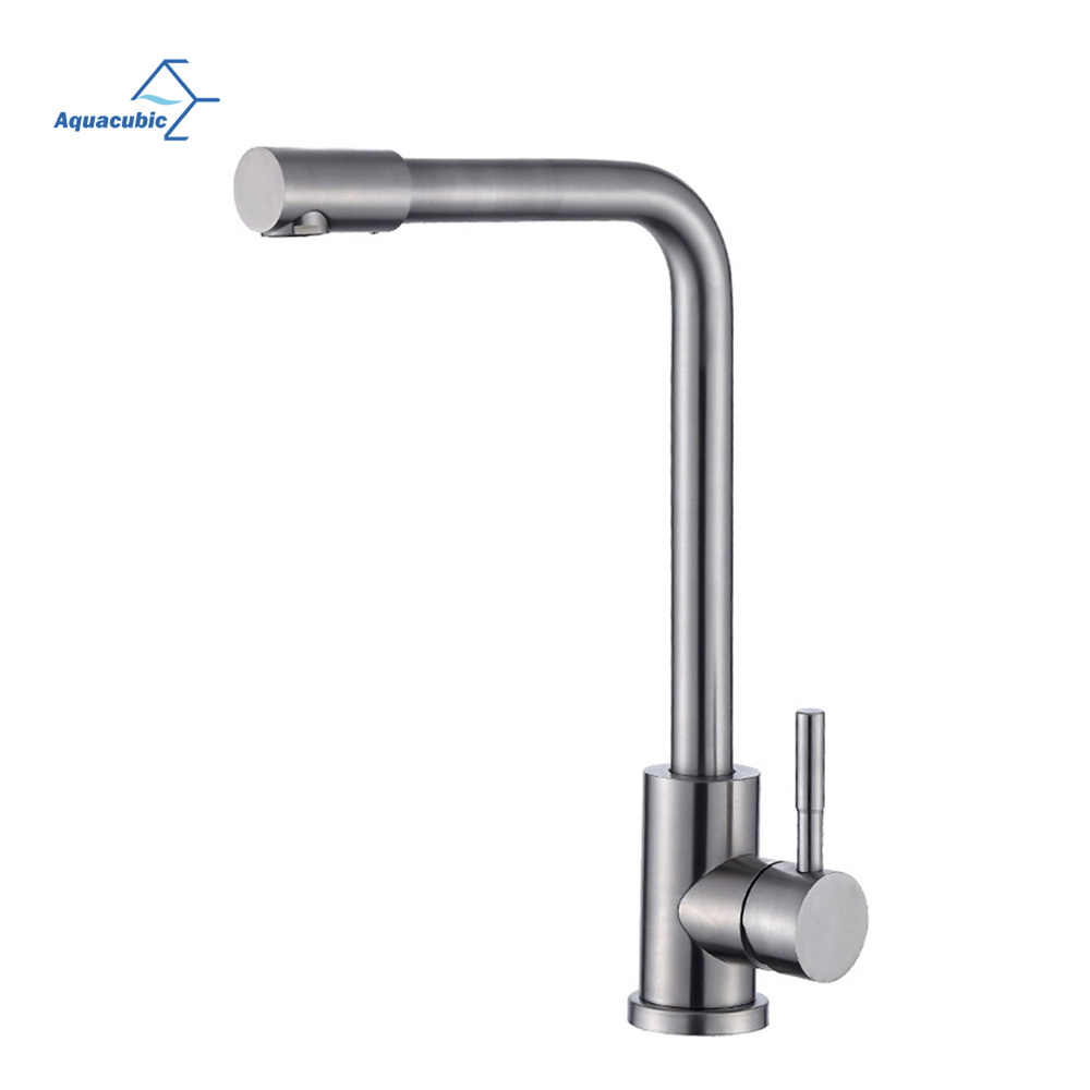 Aquacubic 360 degree rotating kitchen tap Filter Water Single Lever SUS Faucet Swivel Spout Mixer Tap