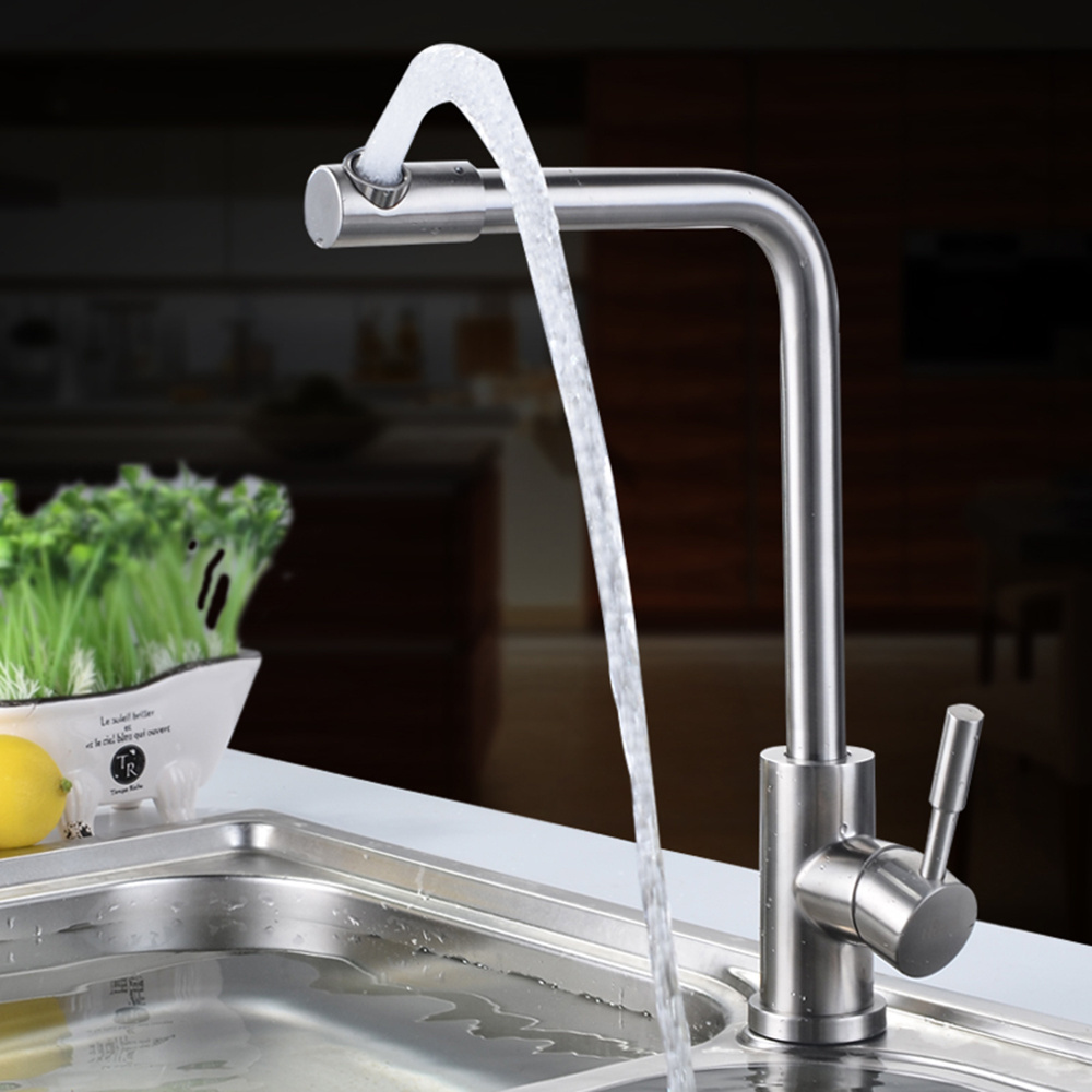 Aquacubic 360 degree rotating kitchen tap Filter Water Single Lever SUS Faucet Swivel Spout Mixer Tap