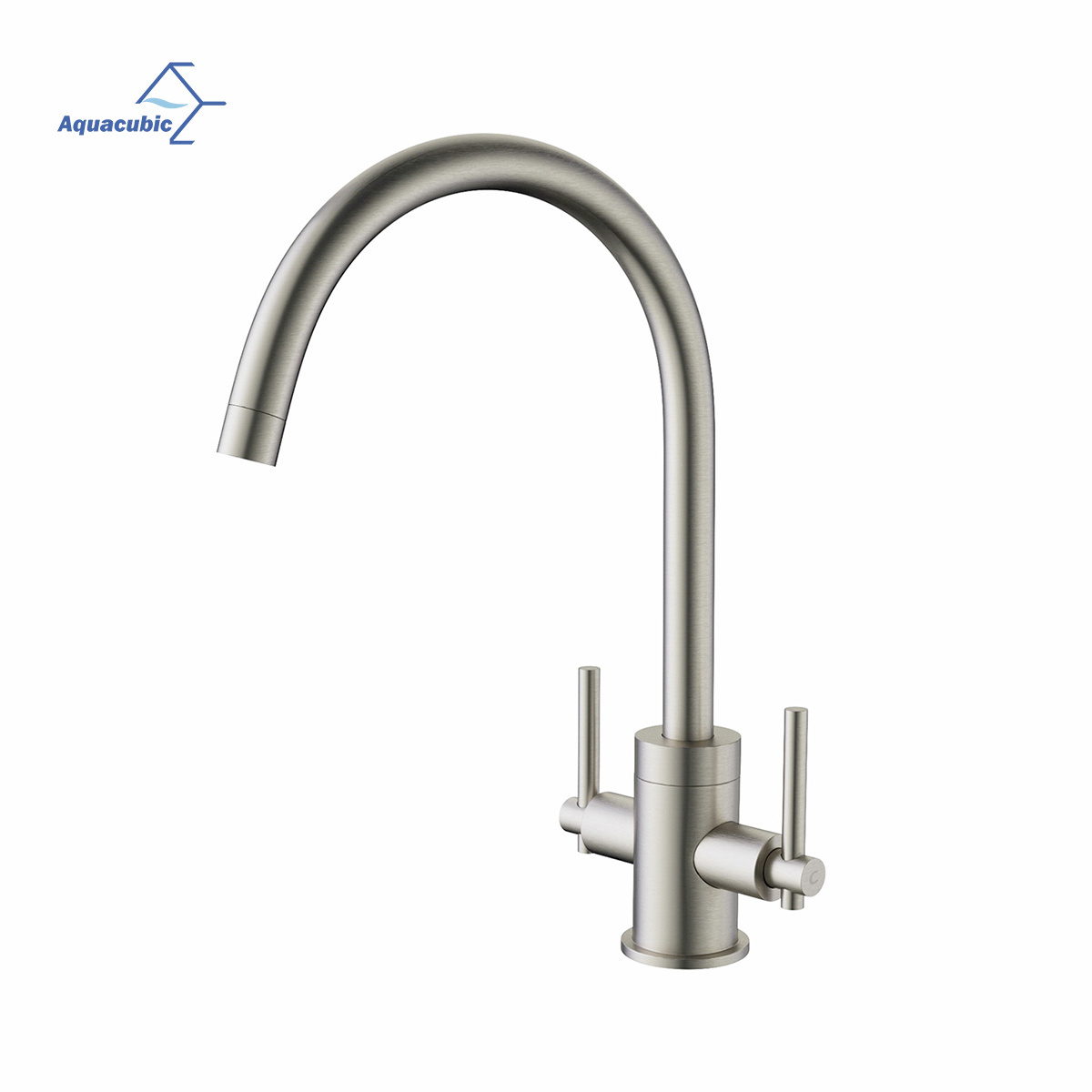 Commercial Sink Faucet 2-Handle brushed nickel cold and hot water taps for Restaurant