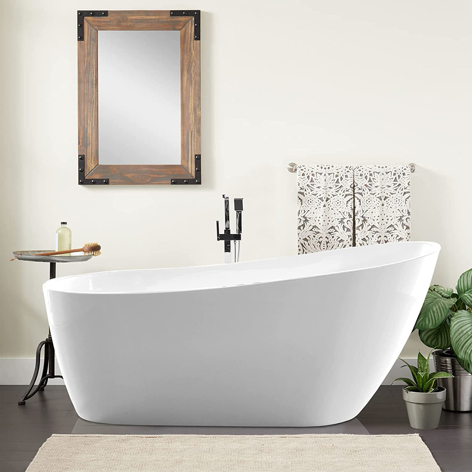 Custom Freestanding Tub North America Luxury Bathtub White Acrylic Soak Whirlpool Acrylic Bathtub