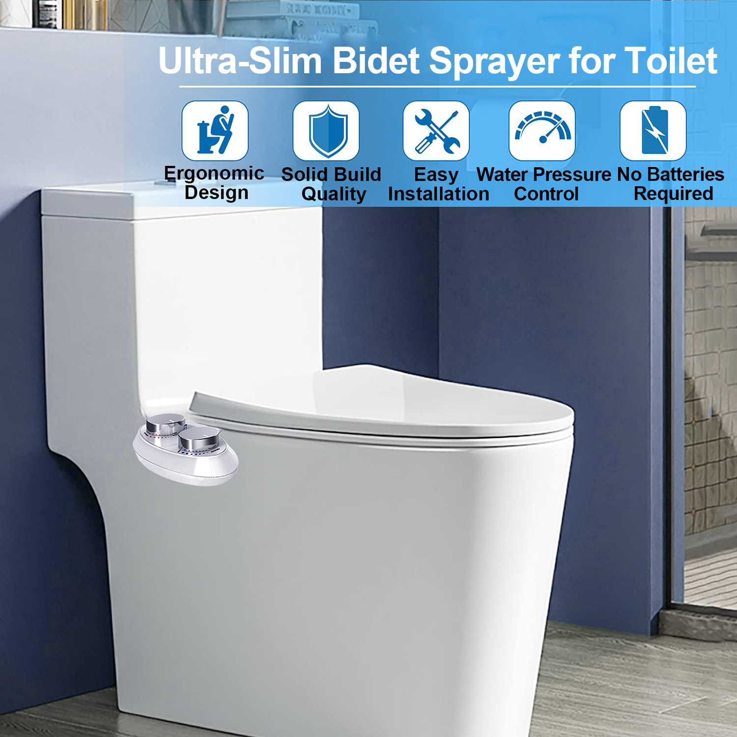 Portable Bidet for Toilet Non-Electric Bidet Toilet Seat Attachment with Water Pressure Control