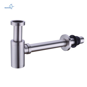 Factory Wholesale SUS P-Trap Old Style Wall Siphon Bottle Trap With Basin Pop Up Waste Plumbing Tube