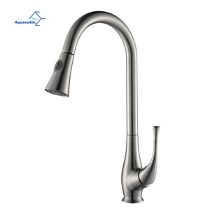 American Cupc Certified Lead Free health Popular Single Handle High Arc Pull Down Sprayer Kitchen Faucet