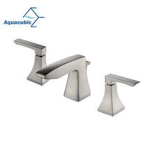 Aquacubic High end Three Holes Widespread CUPC Bathroom Sink Faucet