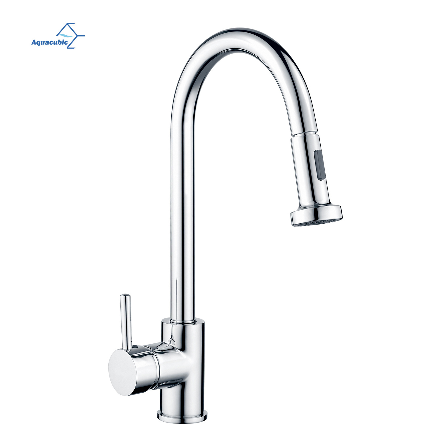 Aquacubic US Standard Lead-free Single Hole Pull out Sink Kitchen Faucets With Pull Down function Sprayer