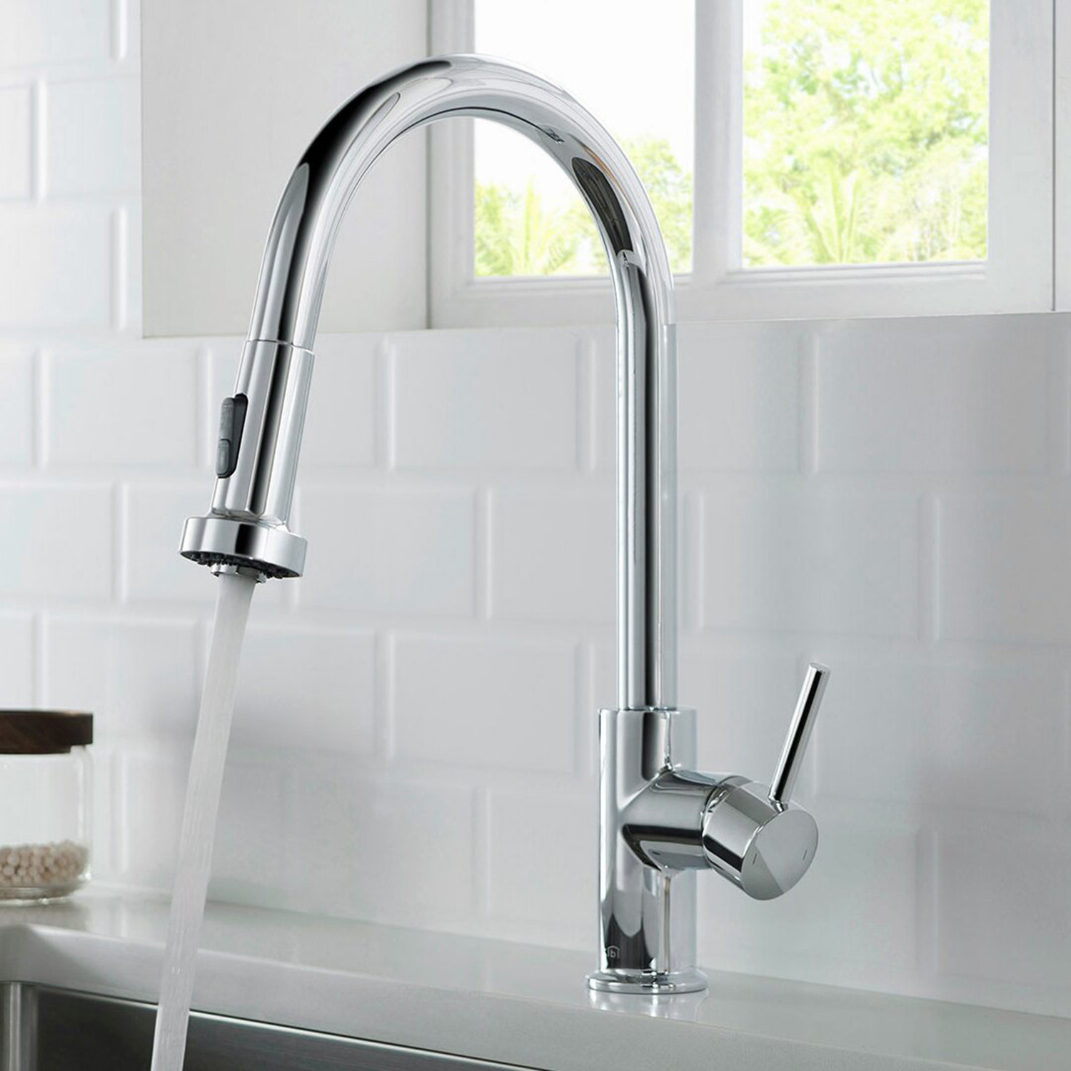 Aquacubic US Standard Lead-free Single Hole Pull out Sink Kitchen Faucets With Pull Down function Sprayer