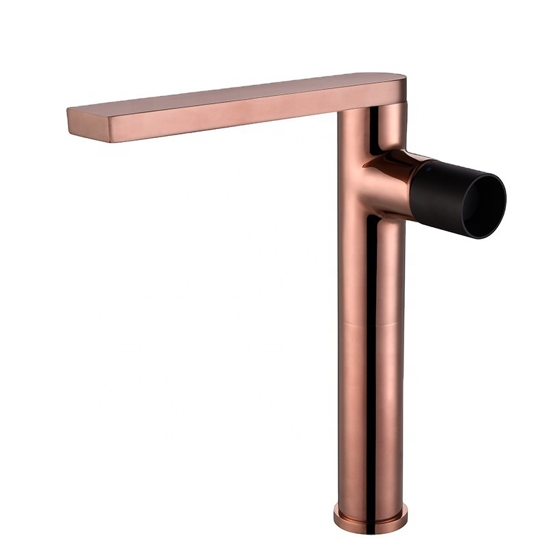 Modern design Rose Gold Single Handle CUPC US Standard Lead free Brass Bathroom Basin Faucet