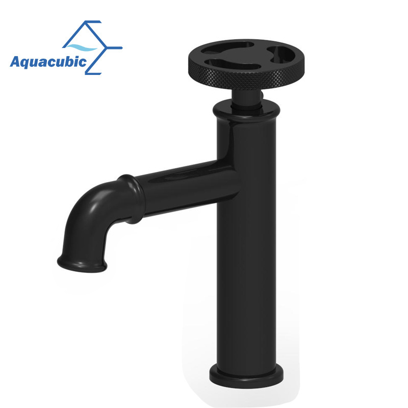 Aquacubic Bronze Matte Black Industry Bridge Bathroom Basin Mixer Faucet