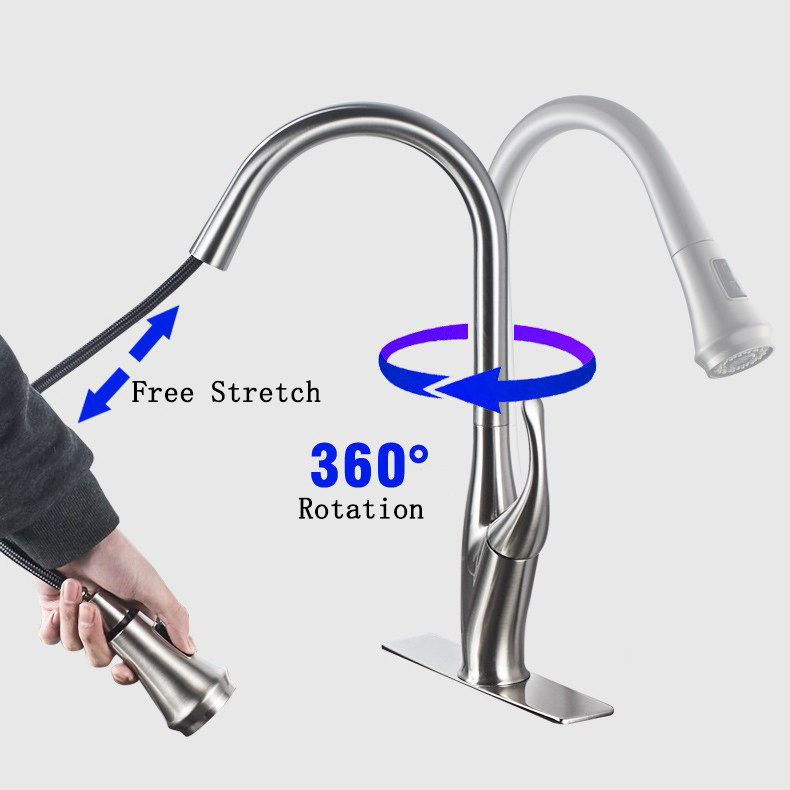 Aquacubic Commercial Pull Out Drinking Water Kitchen Sink Faucet