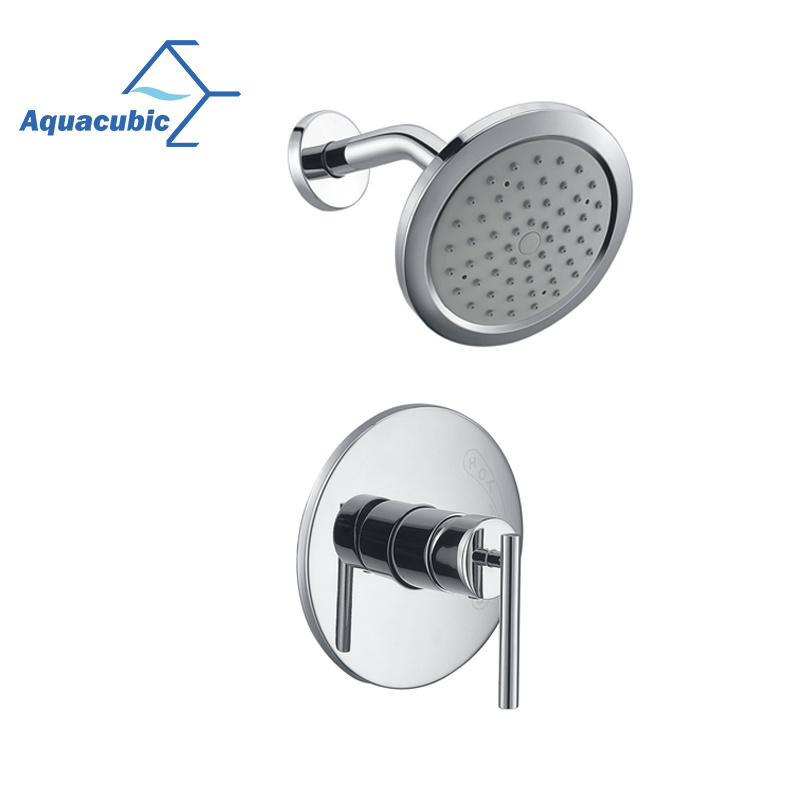 Aquacubic CUPC Wall Mounted Hot Cold Mixing Valve brass Bath Shower Faucet