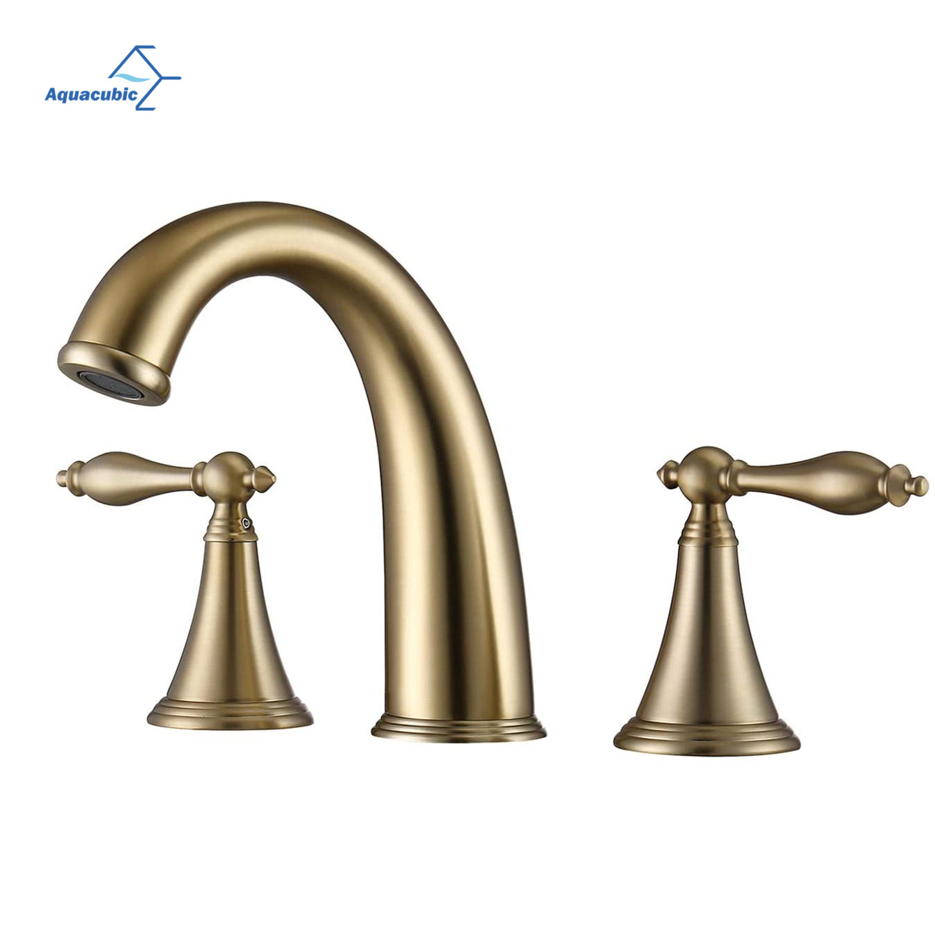 2023 UPC Bathroom Brass Dual Handle 8 inch Widespread Gold Lavatory Basin Faucet