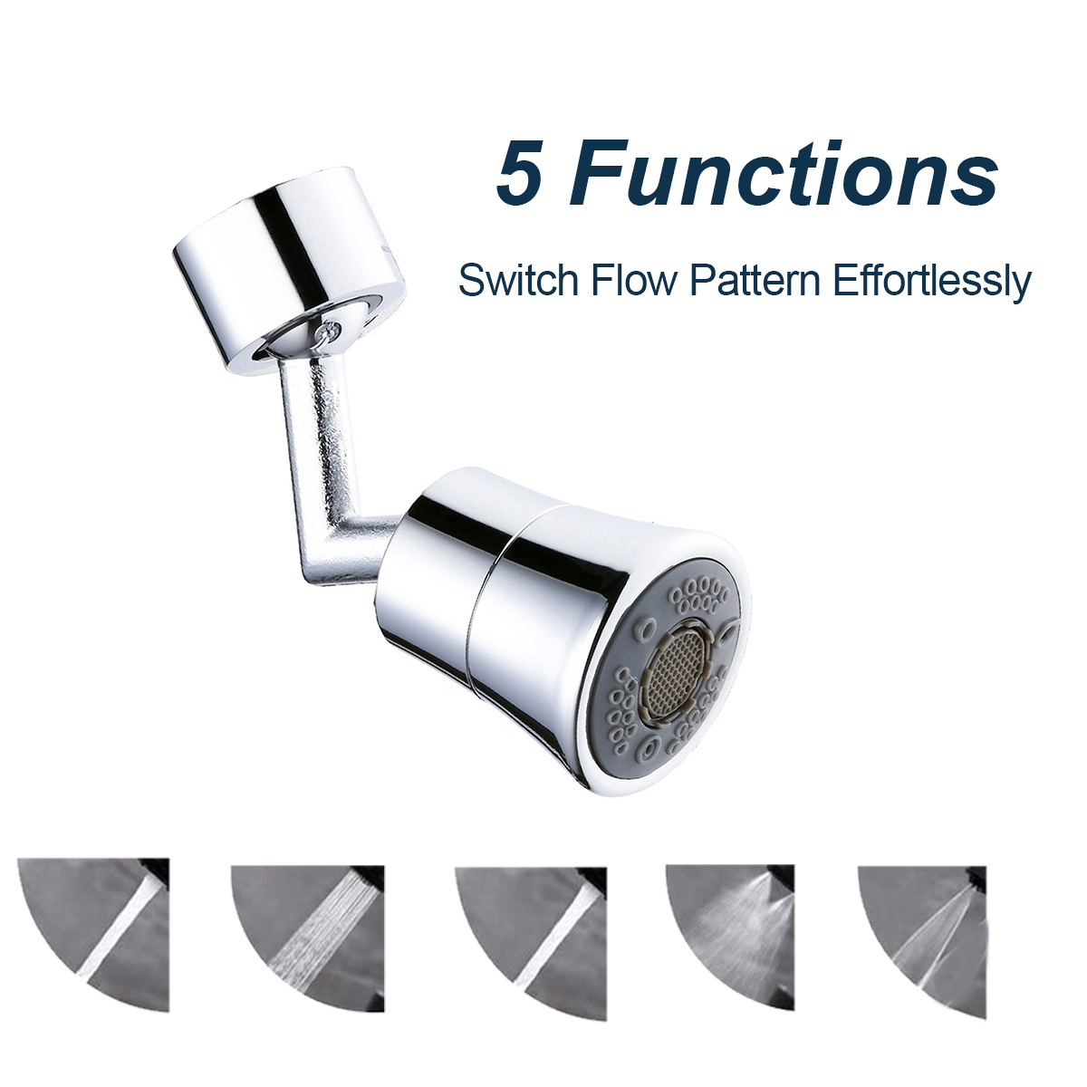 Swivel extension 5 functions Bathroom Kitchen Sink Faucet Aerator for Replacement