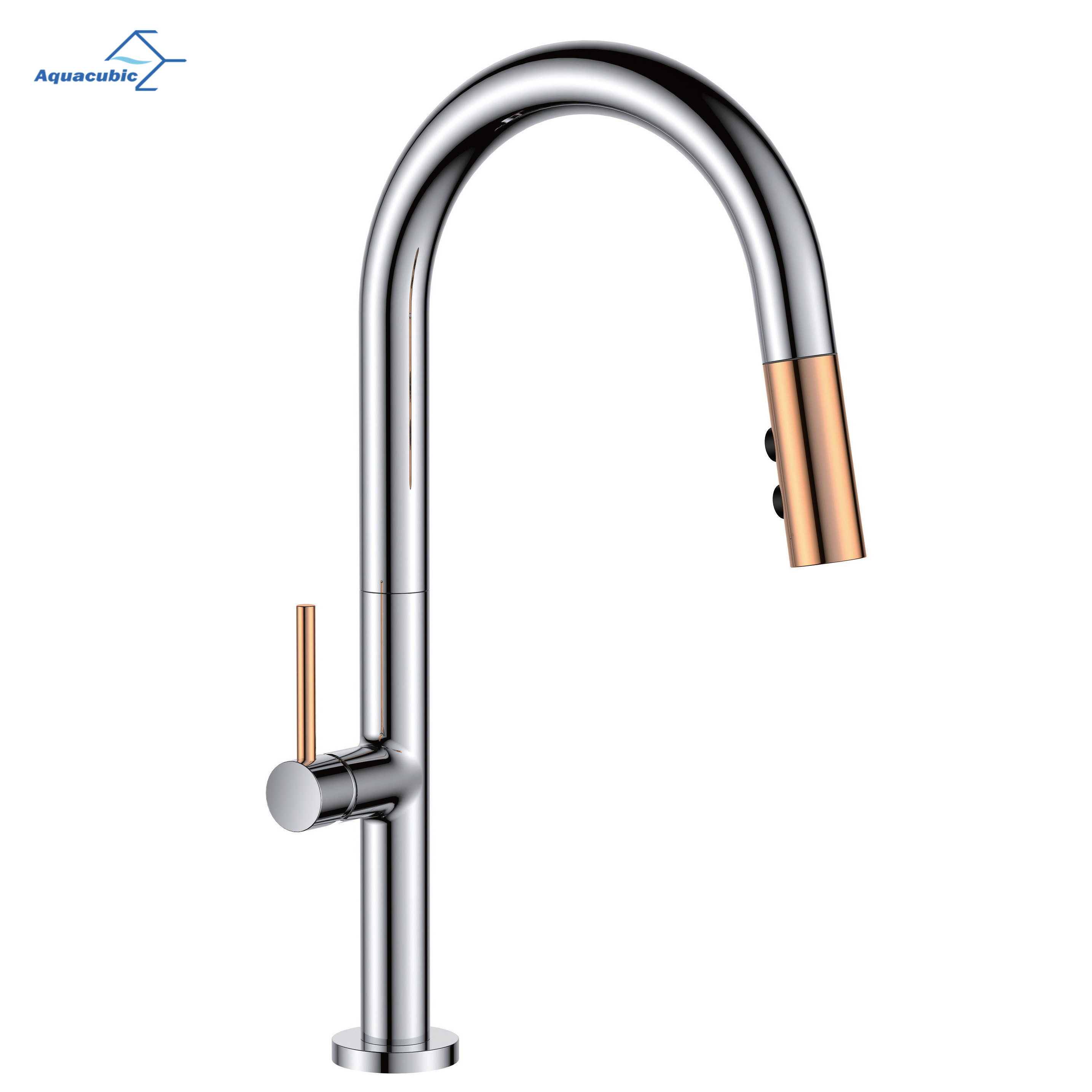 Independent design kitchen elbow faucet single hole brass brushed gold Pull down kitchen faucet