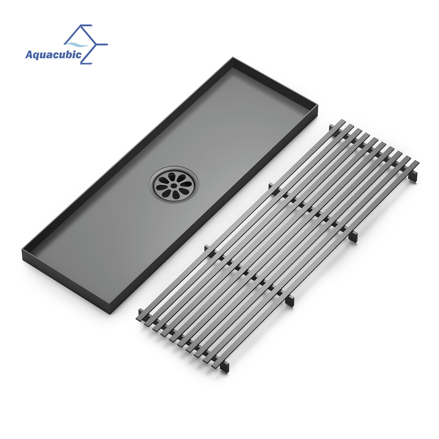 4 inch 304 Stainless steel Square Shower Floor Drain with Tile Insert Grate Removable Cover