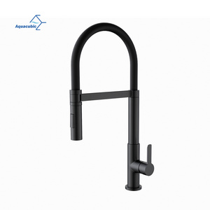 Guangzhou Flexible Hose Single Lever Vanity Pull Out Kitchen Faucet Black Water Tap Sink Mixer