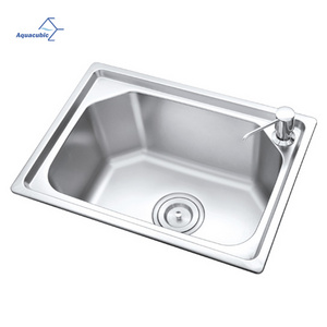 Factory wholesale Bar Above Counter Kitchen Sink Stainless Steel Finished Brushed Single Bowl Sink