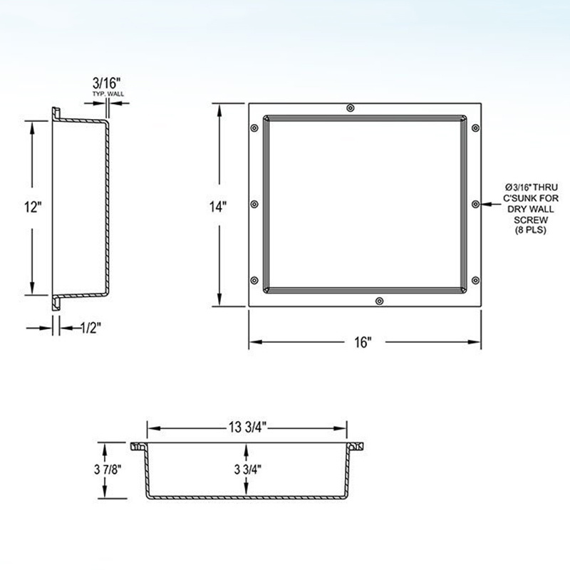 Rectangle Ready for Tile wall niche shower room Shampoo Soap Double Niche 16