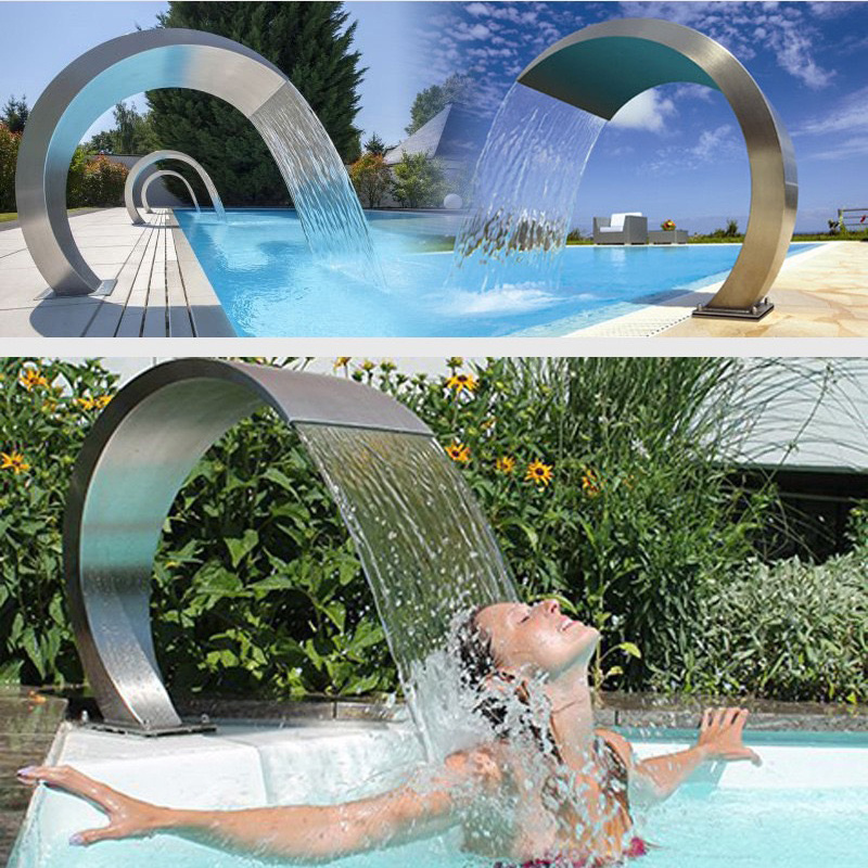 Baobiao Stainless Steel 35Inch PIscina Alberca Decoration Indoor Fountan Outdoor Pond Above Ground Swimming Wall Waterfall Pool