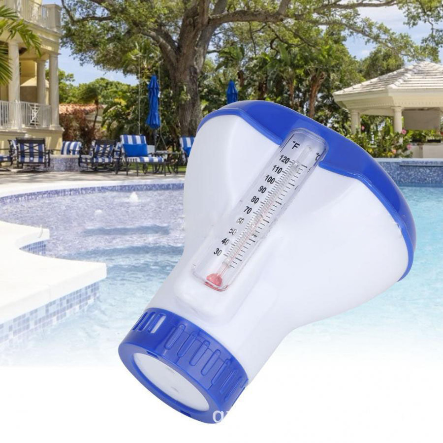 Baobiao RTS Floating Swimming Pool Spa Automatic Water Chlorine Bromine Chemical Floater Dispenser With Thermometer