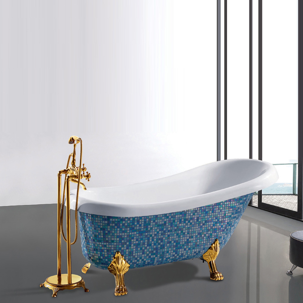 Luxurious Hotel Use Classical Design Freestanding Acrylic Chaise Bathtub