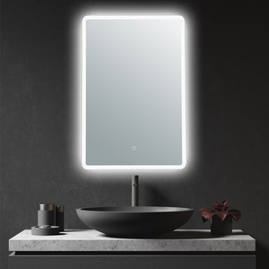 Sanding Edge Back Lights Bath Makeup Mirror Bathroom LED Mirror With Sensor Touch Switch