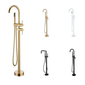 Gold UPC Solid Brass Lead Free Stand Bathtub Faucet