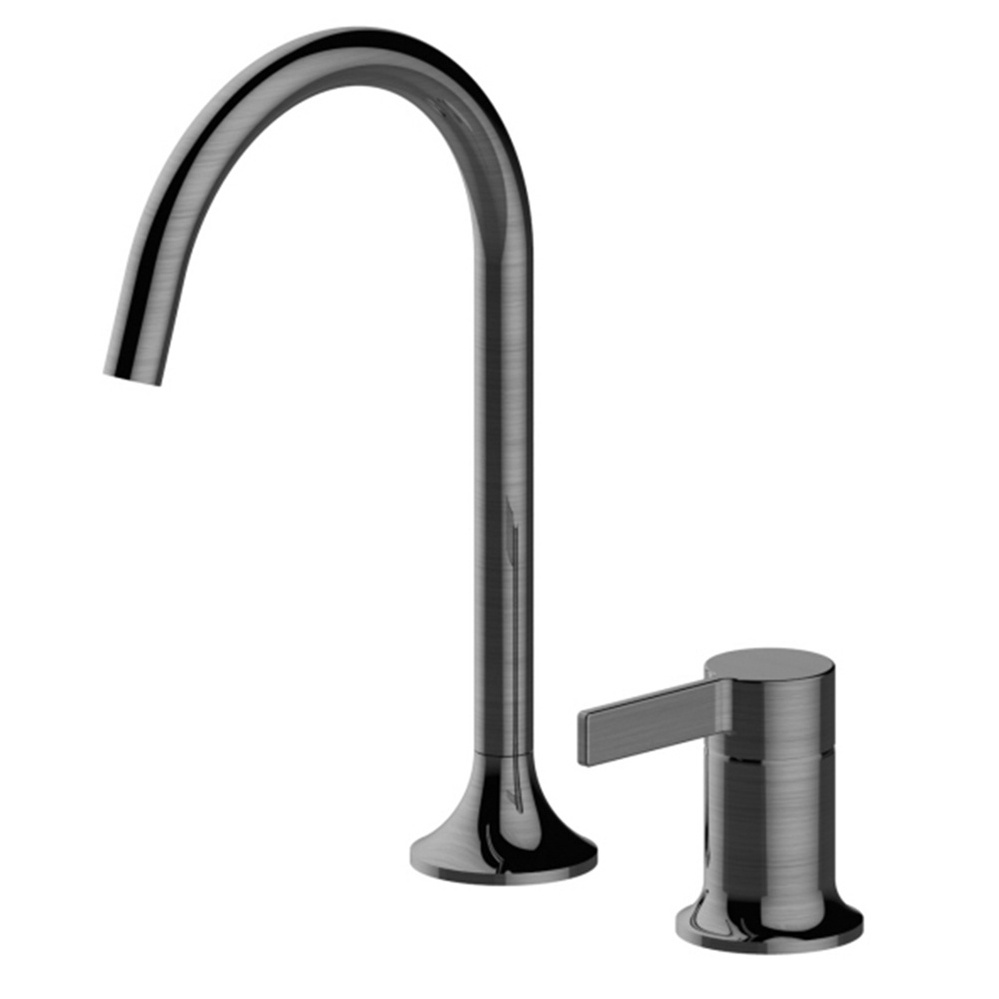 Gun Metal Bathroom Basin Faucet Cold Hot Basin Mixer Tap Brass Waterfall Sink Mixers Laboratory Faucet