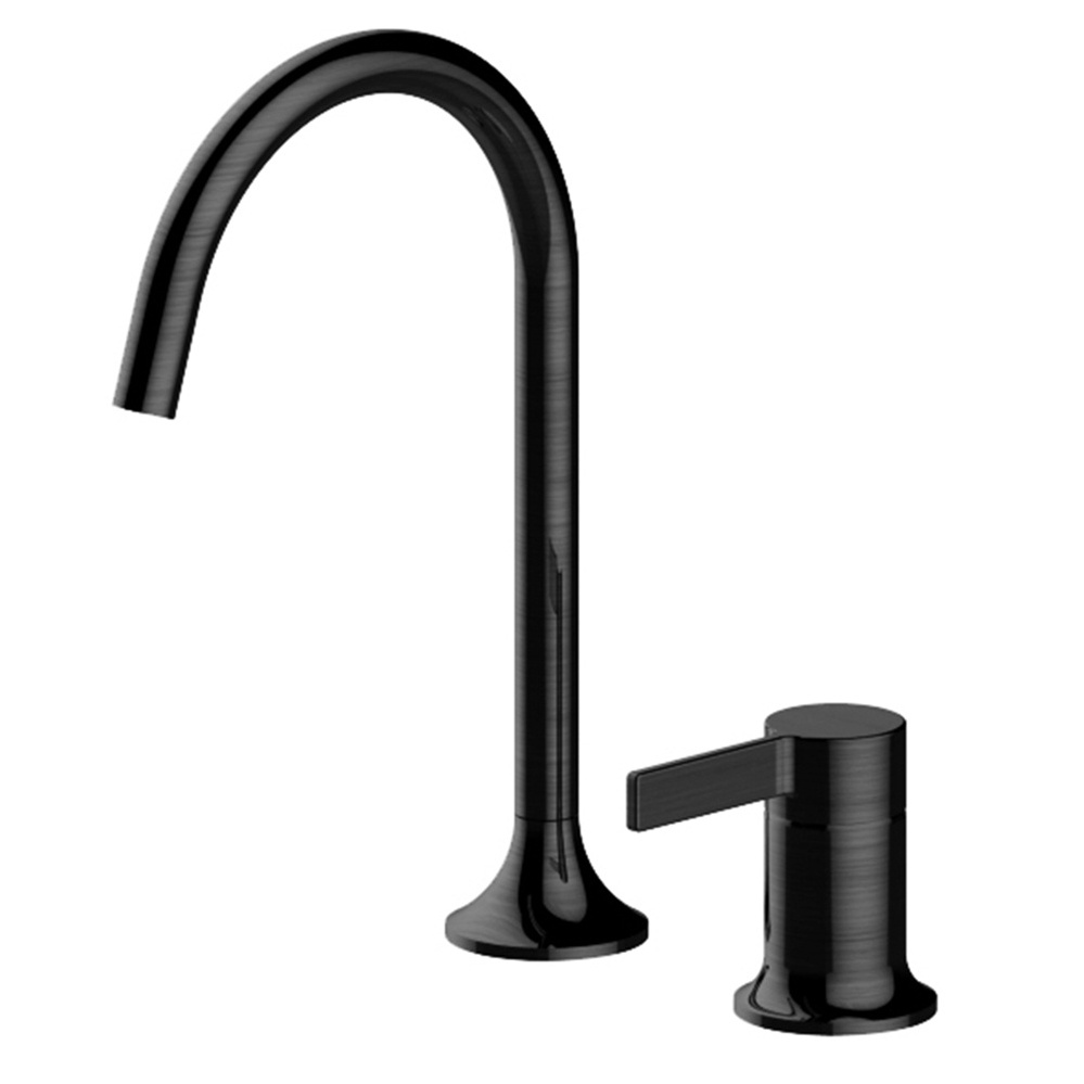 Gun Metal Bathroom Basin Faucet Cold Hot Basin Mixer Tap Brass Waterfall Sink Mixers Laboratory Faucet