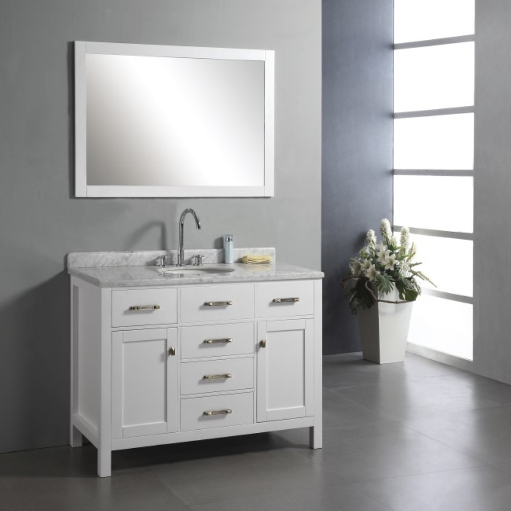 48 Inch Floor Standing Single Sink White Bathroom Vanity