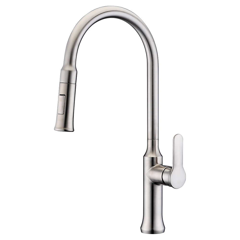 Lead Free Brass Brush Nickel Finished UPC Kitchen Sink Faucet Design