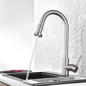 Lead Free Brass Brush Nickel Finished UPC Kitchen Sink Faucet Design