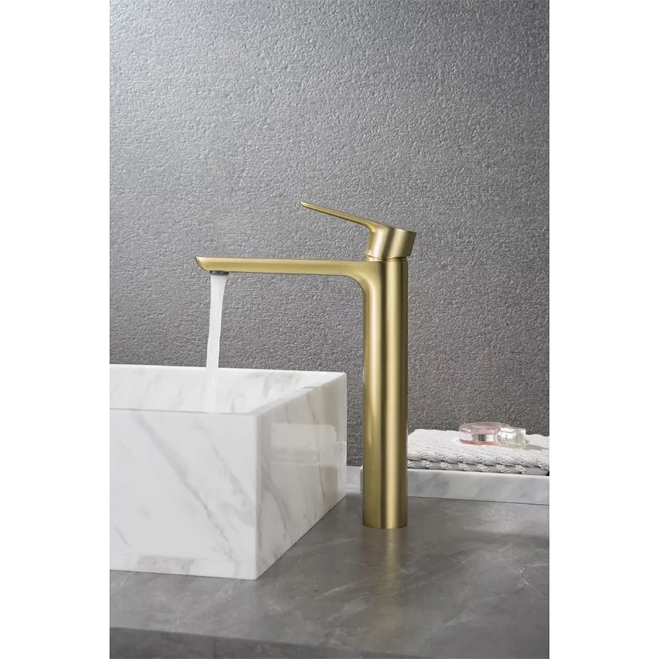 Single Hole Antique Brass Bathroom Brushed Gold Basin Mixer Table Copper Faucet For Basin Tap