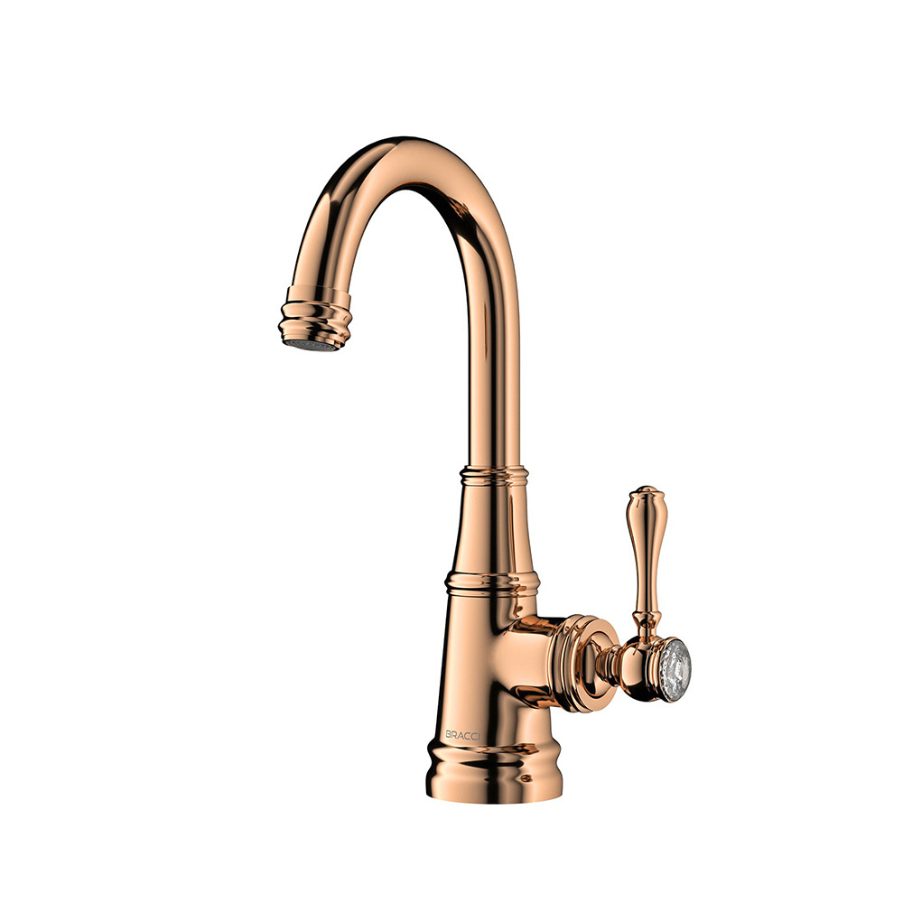 Antique Style Single Hole Deck Mounted Kitchen Mixer Brass Hot Cold Water Single Handle Kitchen Sink Faucet