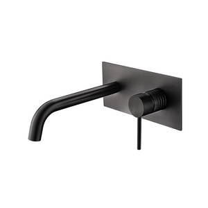 Hot Sale Model One Handle Matt Black Finished Bathroom In Wall Bathroom Brass Basin Faucet Mixer