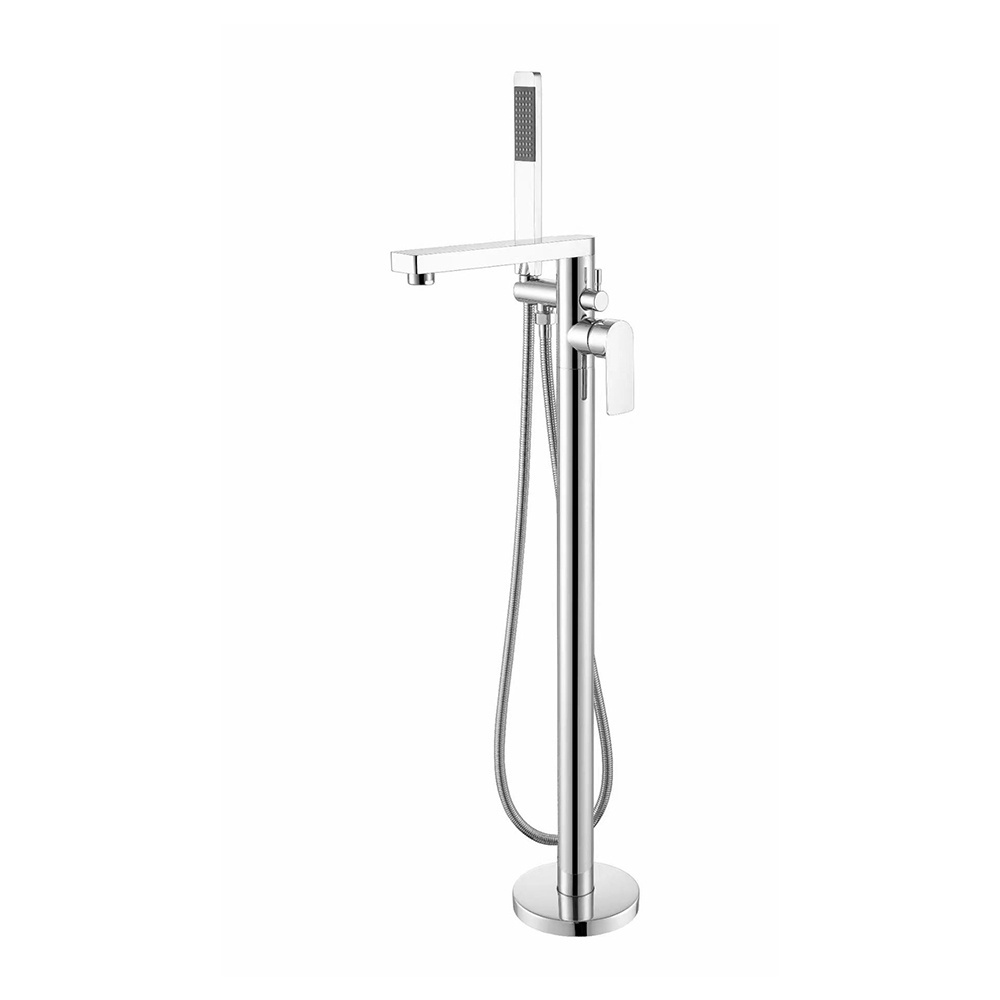 Italian Floor Mounted Brass Free Standing Bath Shower Mixer Floor Stand Tub Filler Shower Mixer Freestanding Bathtub Faucet