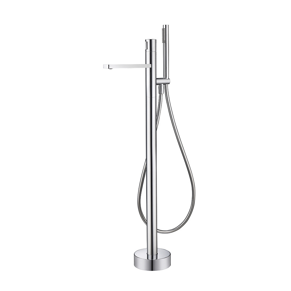 Italian Floor Mounted Brass Free Standing Bath Shower Mixer Floor Stand Tub Filler Shower Mixer Freestanding Bathtub Faucet