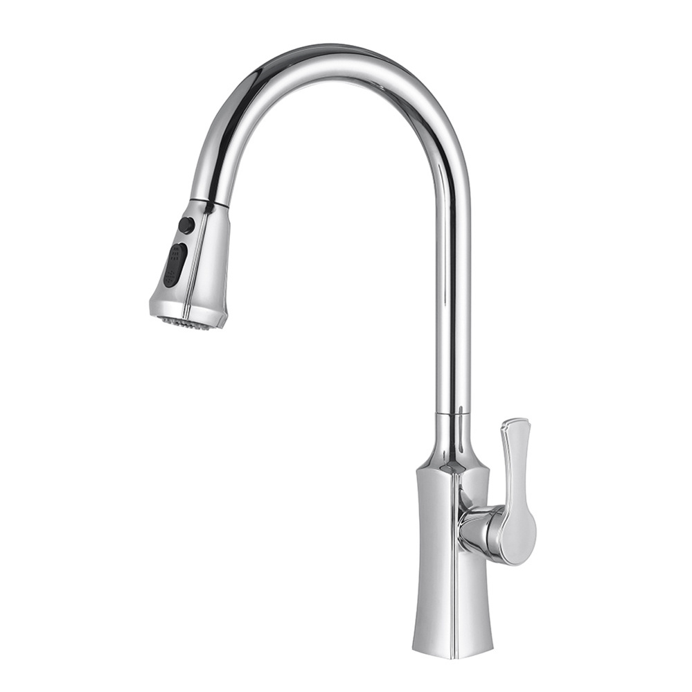 Modern Solid Brass Kitchen Tap Brushed Nickel Faucet Pull Down Single Handle Kitchen Taps Mixer