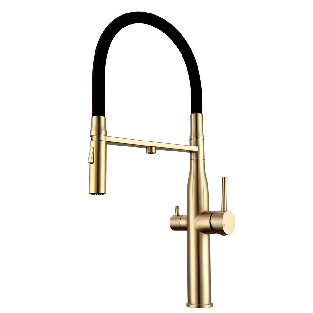 Gun Metal Finished Brass Single Hole Deck Mounted Single Handle Hot Cold Water Tap Kitchen Sink Faucet