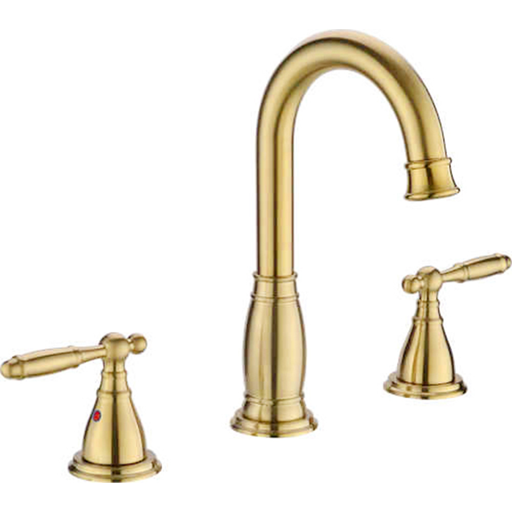 Brush Golden Finished Brass Laundry Wash Basin Faucet Deck Mounted Double Handles Basin Water Faucet