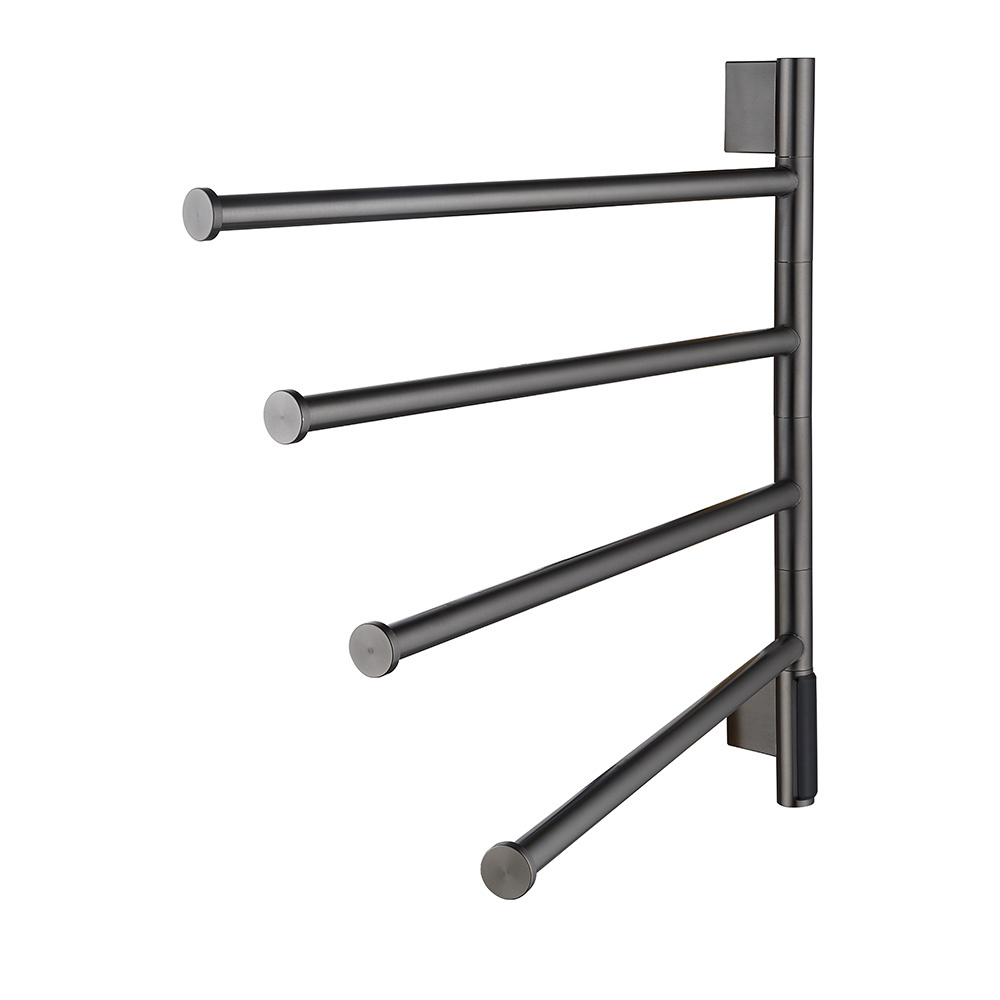 Europe Hot Sale Wall Mounted Gun Metal Finisih 304 Stainless Steel Heated Bath Towel Bar Holder Rail