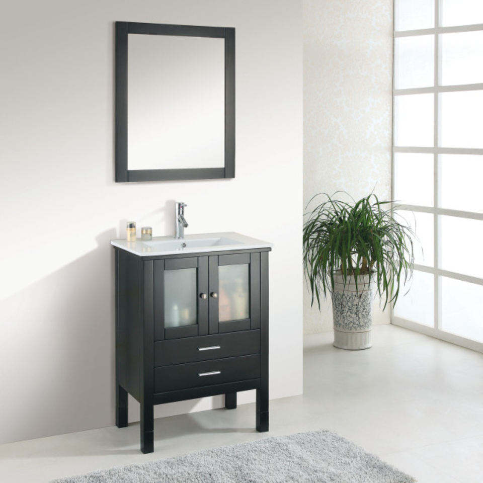 Glass Door Shaker Bathroom Vanity Free Standing Bathroom Furniture With Linen Cabinet