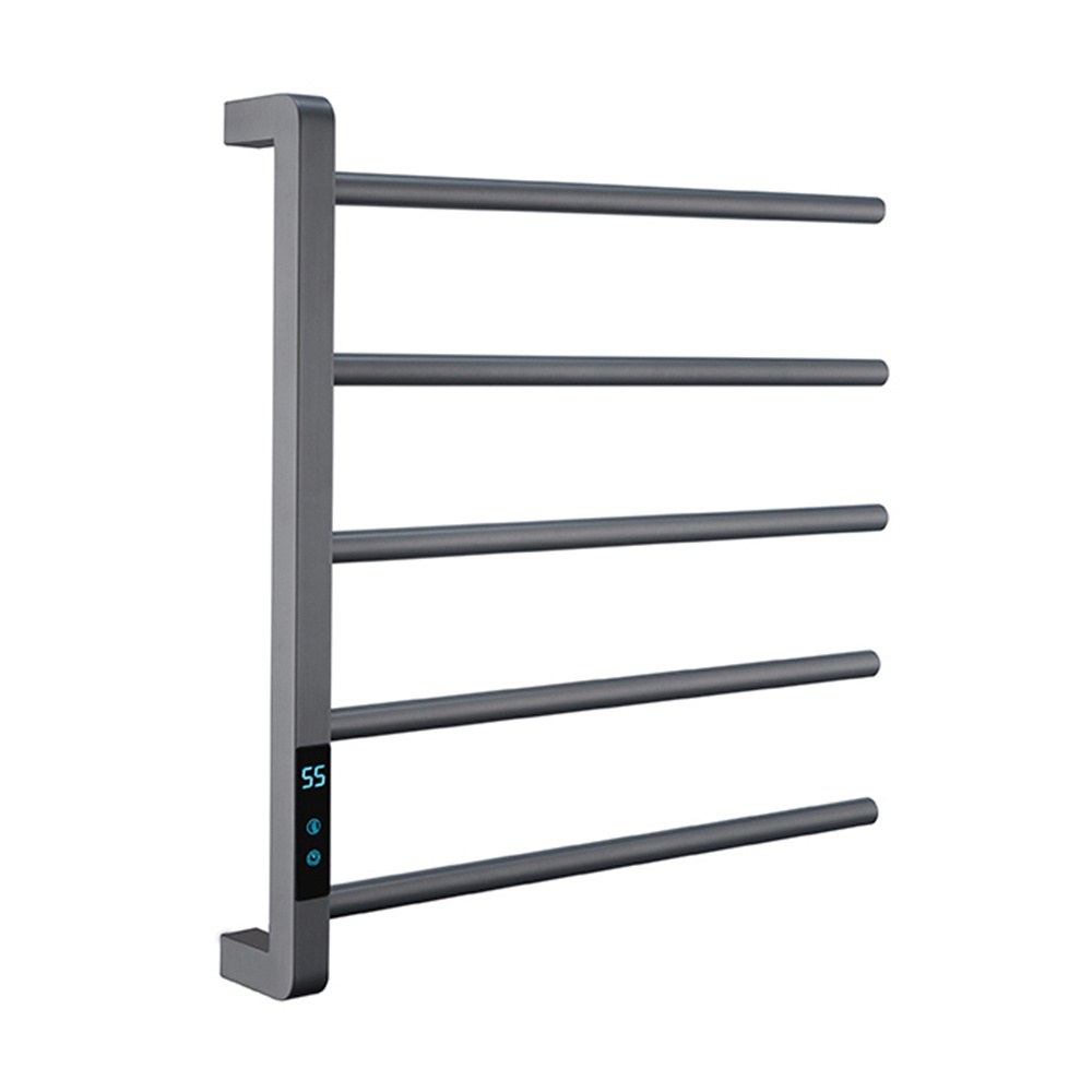 Europe Hot Sale Wall Mounted Gun Metal Finisih 304 Stainless Steel Heated Bath Towel Bar Holder Rail