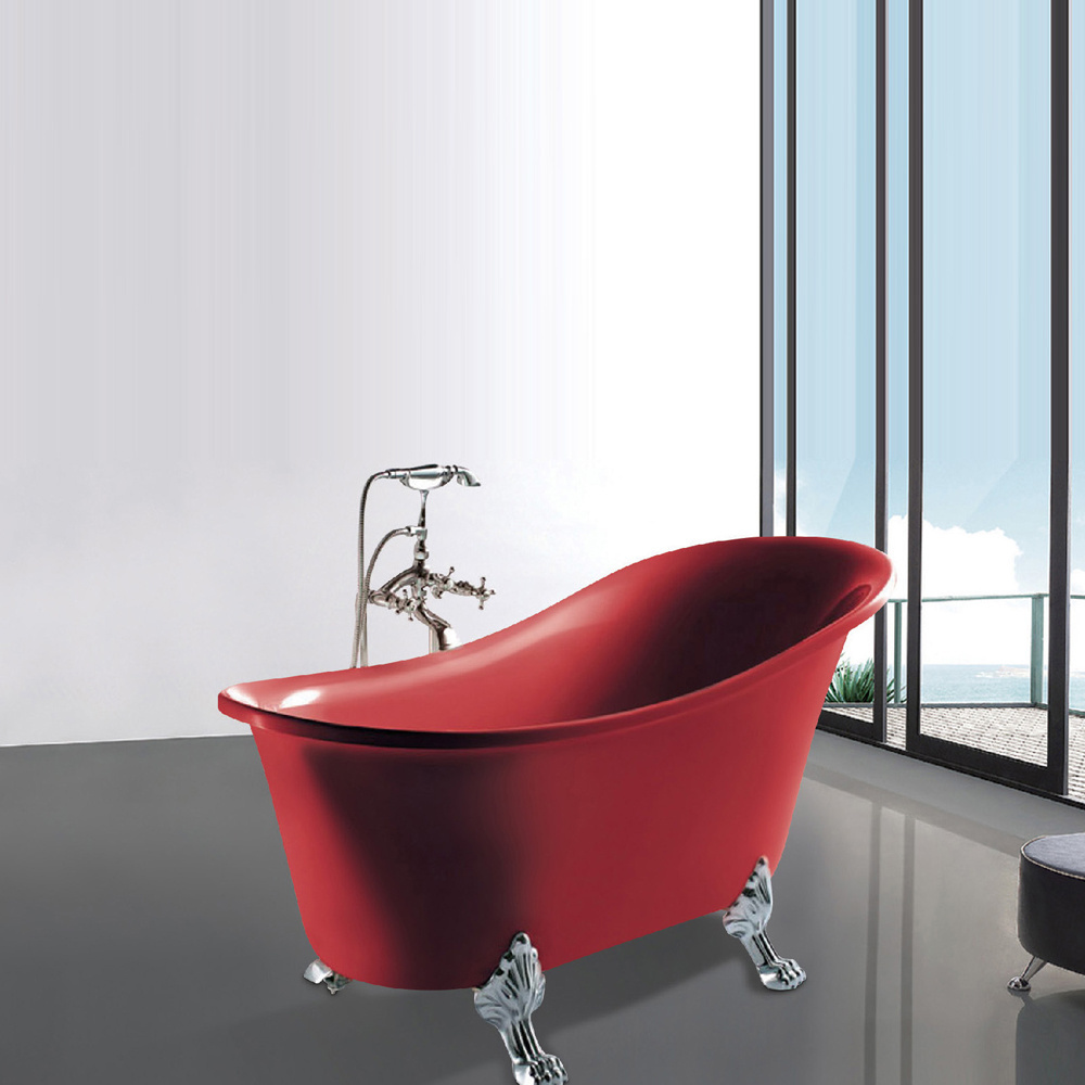 Luxurious Hotel Use Classical Design Freestanding Acrylic Chaise Bathtub