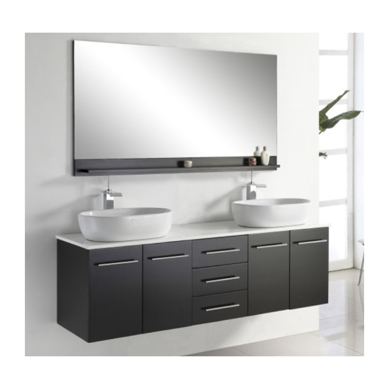 Modern Bath Furniture Waterproof Wooden Wall Mounted Bathroom Vanity Double Sink Bathroom Cabinets