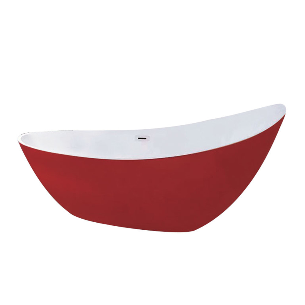 New Design Red Heart Shape Washing Bath Tub Freestanding Hot Tub