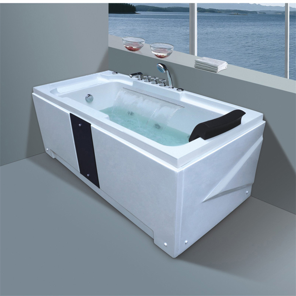 Rectangular Custom Made Size Modern Acrylic Bath Tub White Massage Bathtub Design