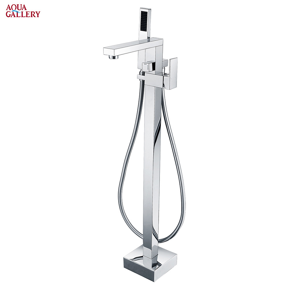 UPC cUPC Approval Floor Standing Brass Bath Shower Faucet with Tub Filler and Handle Shower