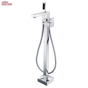 UPC cUPC Approval Floor Standing Brass Bath Shower Faucet with Tub Filler and Handle Shower