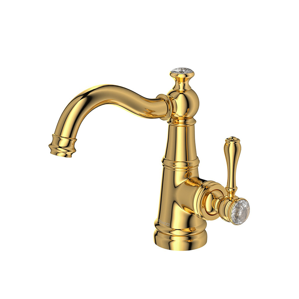 New Design Rose Gold Finished Luxury Hot Sale Washing Hand Bathroom Brass Wash Basin Faucet